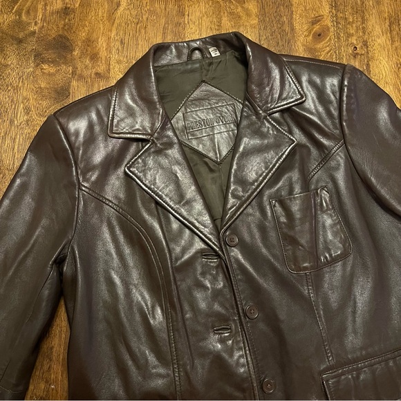 Preston & York Jackets & Blazers - Preston & York Genuine Lambskin Leather Blazer Jacket Brown 90s Y2K Luxury Fall